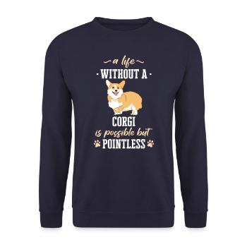 Pembroke Welsh Corgi Chiens Chiens - Sweat-shirt Unisexe - marine - Devant - Alina (178cm) & Michal (187cm)