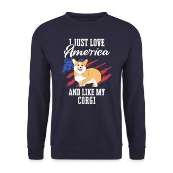 Pembroke Welsh Corgi Chiens Chiens - Sweat-shirt Unisexe - marine - Devant - Alina (178cm) & Michal (187cm)