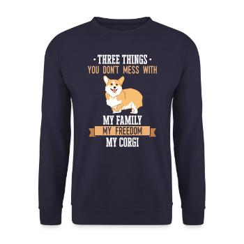 Pembroke Welsh Corgi Chiens Chiens - Sweat-shirt Unisexe - marine - Devant - Alina (178cm) & Michal (187cm)