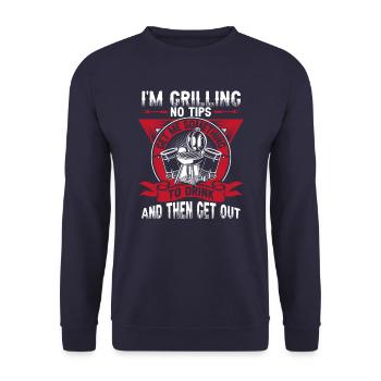 Grill Grillen Griller BBQ Barbecue - Sweat-shirt Unisexe - marine - Devant - Alina (178cm) & Michal (187cm)