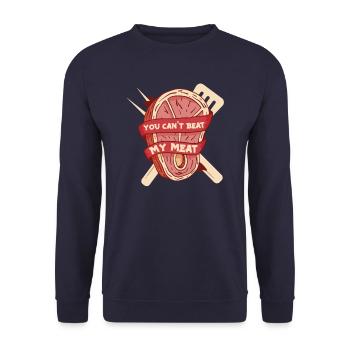 Grill Grillen Griller BBQ Barbecue - Sweat-shirt Unisexe - marine - Devant - Alina (178cm) & Michal (187cm)