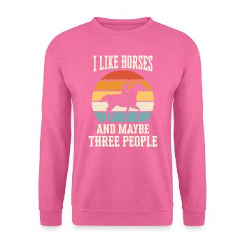 Pferd Pferde Reiten Pferdereiten Sprungreiten - Unisex Pullover - Pink - Vorne
