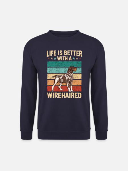 German Wirehair Dog - Unisex Sweatshirt - navy