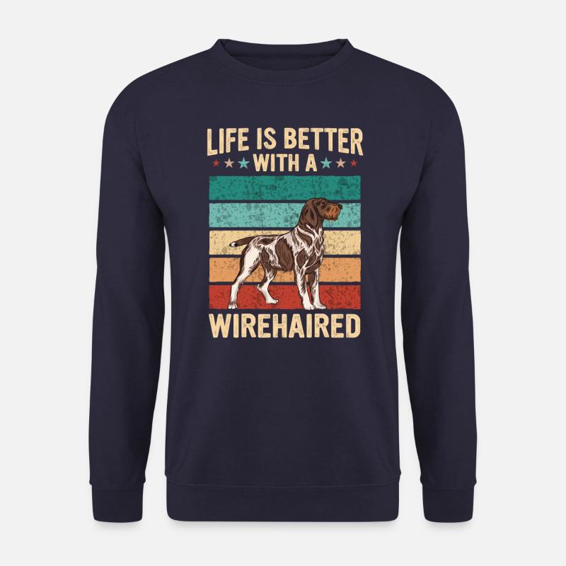 Deutsch Drahthaar Hund - Unisex Pullover - Navy