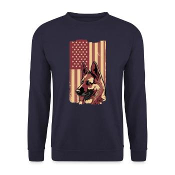 Malinois Hund - Unisex Pullover - Navy - Vorne - Alina (178cm) & Michal (187cm)