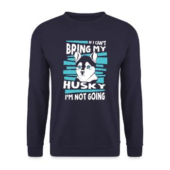 Chien Husky Sibérien - Sweat-shirt Unisexe - marine - Devant - Alina (178cm) & Michal (187cm)