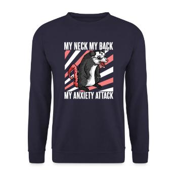 Opossum Possum Animal - Unisex Sweatshirt - navy - Front - Alina (178cm) & Michal (187cm)