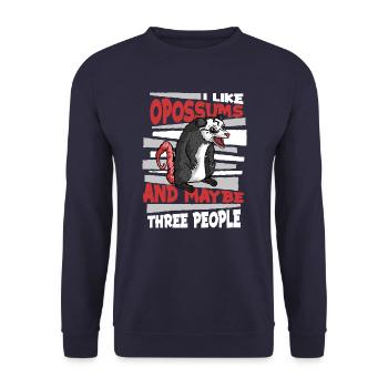 Opossum Possum Animal - Unisex Sweatshirt - navy - Front - Alina (178cm) & Michal (187cm)