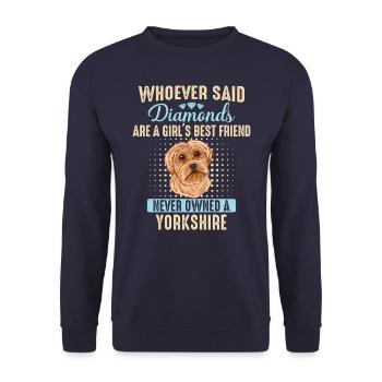 Chien Yorkshire Terrier - Sweat-shirt Unisexe - marine - Devant - Alina (178cm) & Michal (187cm)