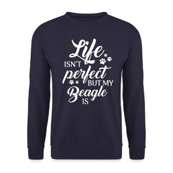 Beagle Hund - Unisex Pullover - Navy - Vorne - Alina (178cm) & Michal (187cm)