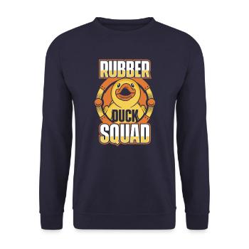 Rubber Ducks Bathroom Yellow Duck - Unisex Sweatshirt - navy - Front - Alina (178cm) & Michal (187cm)