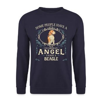 Beagle Hund - Unisex Pullover - Navy - Vorne - Alina (178cm) & Michal (187cm)