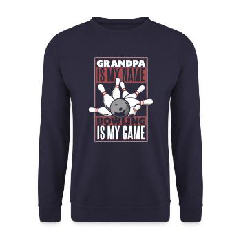 Bowling Bowler Pin Ball Bowling Ball - Unisex Sweatshirt - navy - Front - Alina (178cm) & Michal (187cm)