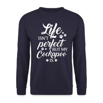 Cockapoo Chien - Sweat-shirt Unisexe - marine - Devant - Alina (178cm) & Michal (187cm)
