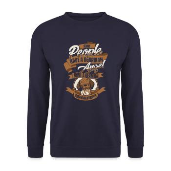 Deutsch Kurzhaar Hund - Unisex Pullover - Navy - Vorne - Alina (178cm) & Michal (187cm)