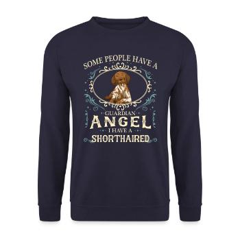 Deutsch Kurzhaar Hund - Unisex Pullover - Navy - Vorne - Alina (178cm) & Michal (187cm)
