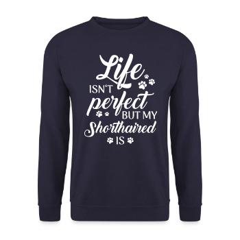 German Shorthair Dog - Unisex Sweatshirt - navy - Front - Alina (178cm) & Michal (187cm)