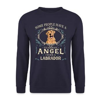 Labrador Hund - Unisex Pullover - Navy - Vorne - Alina (178cm) & Michal (187cm)