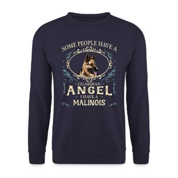 Malinois Hund - Unisex Pullover - Navy - Vorne - Alina (178cm) & Michal (187cm)