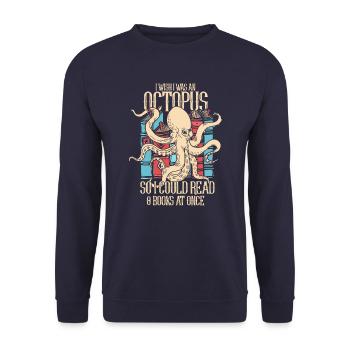 Octopus Octopus Cuttlefish Animal - Unisex Sweatshirt - navy - Front - Alina (178cm) & Michal (187cm)