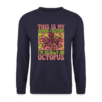 Octopus Octopus Cuttlefish Animal - Unisex Sweatshirt - navy - Front - Alina (178cm) & Michal (187cm)