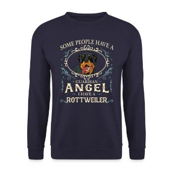 Rottweiler Hund - Unisex Pullover - Navy - Vorne - Alina (178cm) & Michal (187cm)