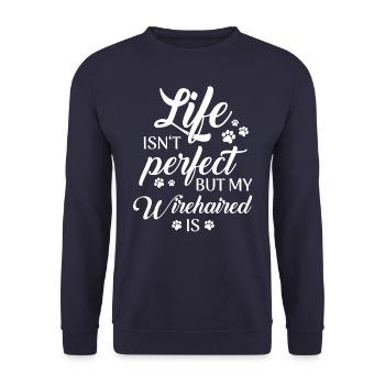 Deutsch Drahthaar Hund - Unisex Pullover - Navy - Vorne - Alina (178cm) & Michal (187cm)