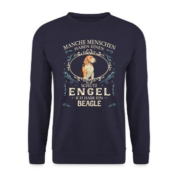 Beagle Hund Hundehalter - Unisex Pullover - Navy - Vorne - Alina (178cm) & Michal (187cm)