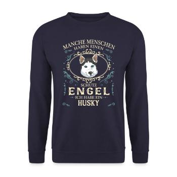 Husky Siberian Husky Hund Hundehalter - Unisex Pullover - Navy - Vorne - Alina (178cm) & Michal (187cm)