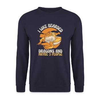 Dragon barbu Bartagamen Pogona - Sweat-shirt Unisexe - marine - Devant - Alina (178cm) & Michal (187cm)