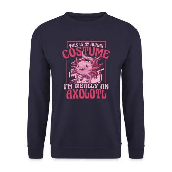 Poisson Axolotl - Sweat-shirt Unisexe - marine - Devant - Alina (178cm) & Michal (187cm)