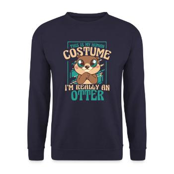 Otter Sea Otter - Unisex Sweatshirt - navy - Front - Alina (178cm) & Michal (187cm)