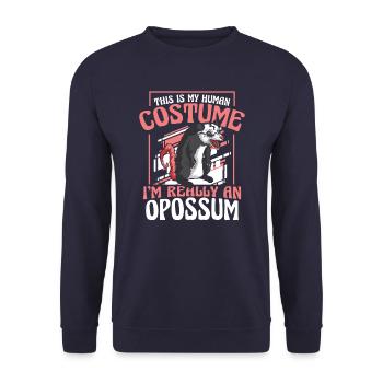 Opossum Possum Animal - Unisex Sweatshirt - navy - Front - Alina (178cm) & Michal (187cm)