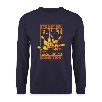 Bowling Bowler Pin Ball Bowling Ball - Unisex Pullover - Navy - Vorne - Alina (178cm) & Michal (187cm)