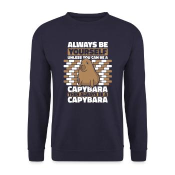 Capybara Rongeur Animal - Sweat-shirt Unisexe - marine - Devant - Alina (178cm) & Michal (187cm)