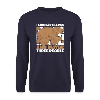 Capybara Rongeur Animal - Sweat-shirt Unisexe - marine - Devant - Alina (178cm) & Michal (187cm)