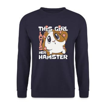 Hamster - Unisex Pullover - Navy - Vorne - Alina (178cm) & Michal (187cm)