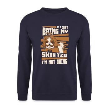 Shih Tzu Hund Shitzu Hunde - Unisex Pullover - Navy - Vorne - Alina (178cm) & Michal (187cm)