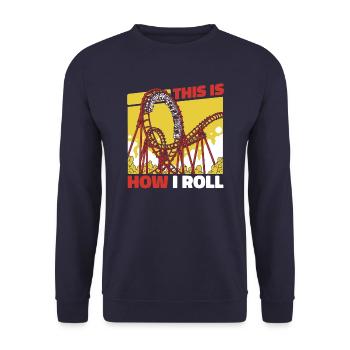 Parc d’attractions Roller Coaster Roller Coasters - Sweat-shirt Unisexe - marine - Devant - Alina (178cm) & Michal (187cm)