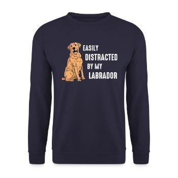Labrador Hund - Unisex Pullover - Navy - Vorne - Alina (178cm) & Michal (187cm)