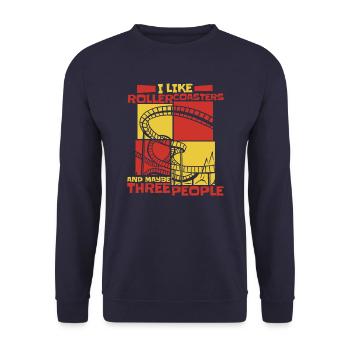 Parc d’attractions Roller Coaster Roller Coasters - Sweat-shirt Unisexe - marine - Devant - Alina (178cm) & Michal (187cm)