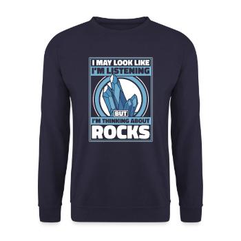 Geologie Geologe Felsen Stein Geo Mineral - Unisex Pullover - Navy - Vorne - Alina (178cm) & Michal (187cm)