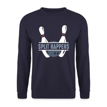 Bowling Bowler Pin Ball Bowling Ball - Unisex Pullover - Navy - Vorne - Alina (178cm) & Michal (187cm)