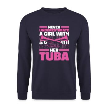 Tuba Tubist - Unisex Sweatshirt - navy - Front - Alina (178cm) & Michal (187cm)