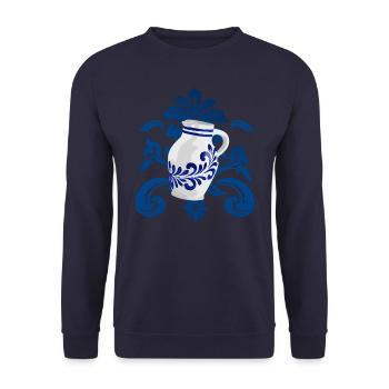 Bembel Äppler Ebbelwoi Äppelwoi - Unisex Sweatshirt - navy - Front - Alina (178cm) & Michal (187cm)