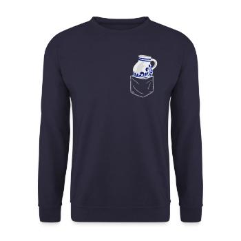 Bembel Äppler Ebbelwoi Äppelwoi - Unisex Sweatshirt - navy - Front - Alina (178cm) & Michal (187cm)