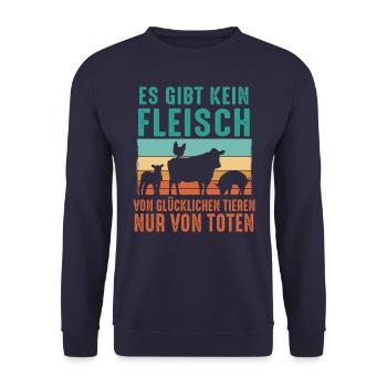 Vegetarier Veganer Tierschutz Tierrecht Veggie - Unisex Pullover - Navy - Vorne - Alina (178cm) & Michal (187cm)