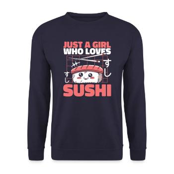 Sushi Japanisches Essen Maki Sushi Kawaii - Unisex Pullover - Navy - Vorne - Alina (178cm) & Michal (187cm)