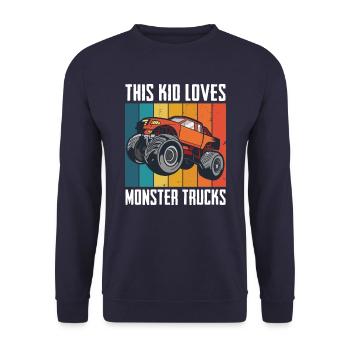 Monster Truck Auto Trucks - Unisex Sweatshirt - navy - Front - Alina (178cm) & Michal (187cm)