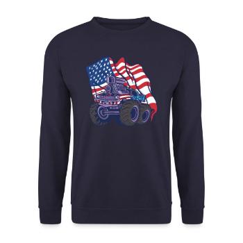 Monster Truck Auto Trucks - Unisex Sweatshirt - navy - Front - Alina (178cm) & Michal (187cm)